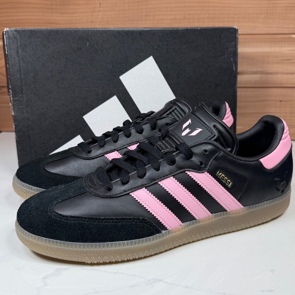 Adidas Samba Messi‎ Indoor  Soccer Shoes Gum Black-Pink Men's Size 10.5